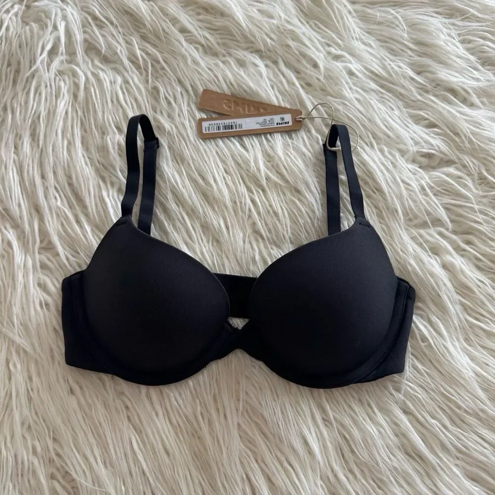 Skims Fits Everybody Push Up Demi Bra Onyx Size 30B - Picture 2 of 7
